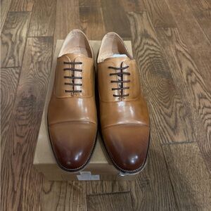 London Style Men's Tan Leather Oxfords